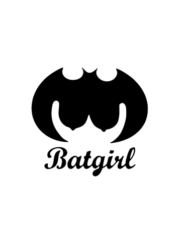 Pentru fete - Sticker Batgirl, Alb, 10 cm