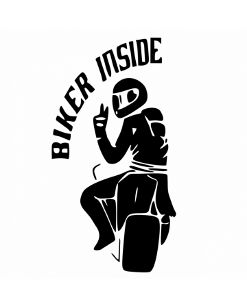 Diverse - Sticker Biker Inside, Alb, 10 cm