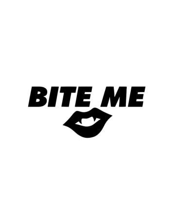 Texte - Sticker Bite Me, Alb, 10 cm