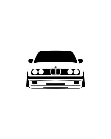 Marci auto - Sticker BMW E30, Alb, 10 cm