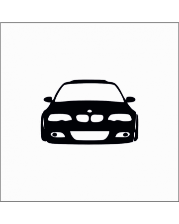 Marci auto - Sticker BMW E46 Front, Alb, 10 cm