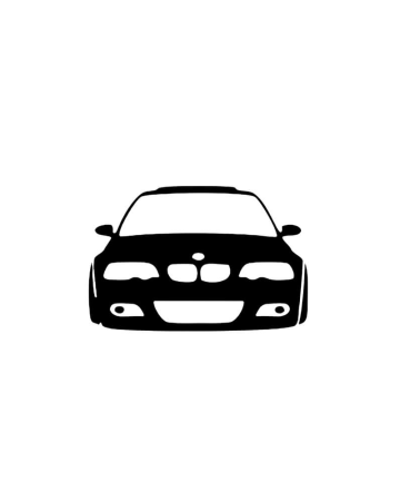 BMW - Sticker BMW E46 Low, Alb, 10 cm