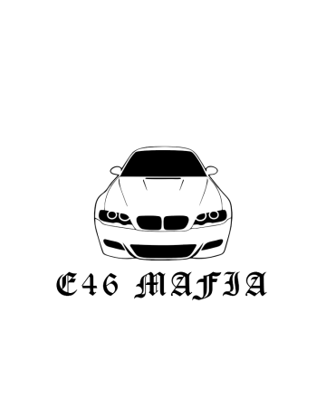 Marci auto - Sticker BMW E46 Mafia, Alb, 10 cm