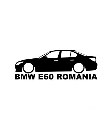 BMW - Sticker BMW E60 Romania, Alb, 10 cm