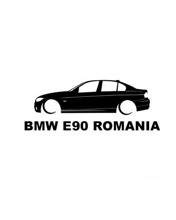 Marci auto - Sticker BMW E90 Romania, Alb, 10 cm
