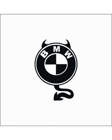 Marci auto - Sticker BMW Evil, Alb, 10 cm