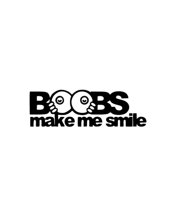 18+ sticker - Sticker Boobies Make Me Smile 3, Alb, 10 cm