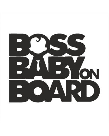 Baby On Board - Sticker Boss Baby on Board, Alb, 10 cm