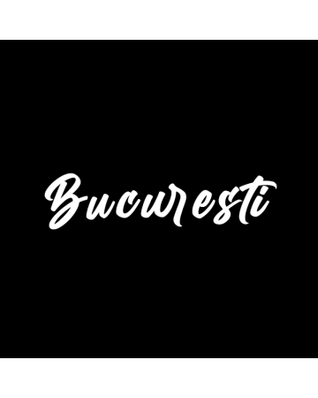 Texte - Sticker Bucuresti, Alb, 10 cm