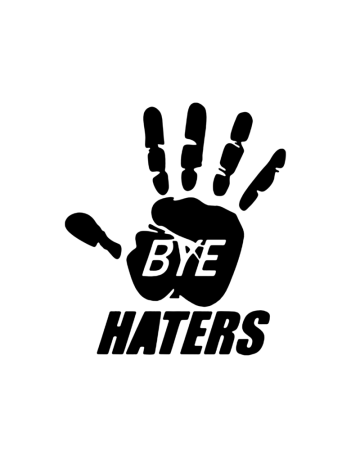 Funny - Sticker Bye Haters, Alb, 20 cm