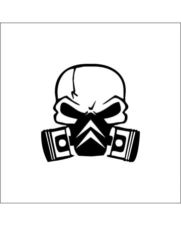 Citroen - Sticker Citroen Skull, Alb, 10 cm