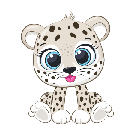 Stickere Diverse - Sticker decorativ perete, camera copii, living, PVC, Baby Leopard, 55 x 45 cm