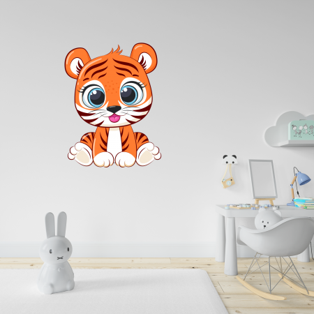 Sticker decorativ perete, camera copii, living, PVC, Happy Tiger, 58 x 45 cm [1]