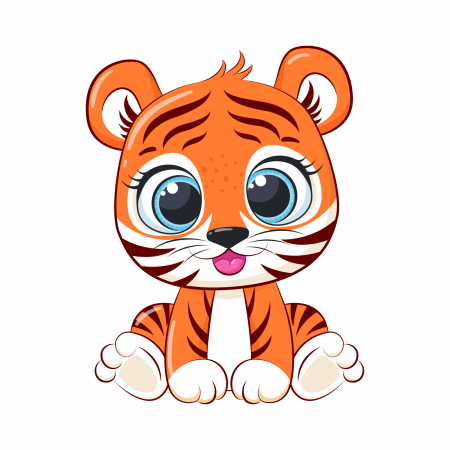 Stickere Diverse - Sticker decorativ perete, camera copii, living, PVC, Happy Tiger, 58 x 45 cm