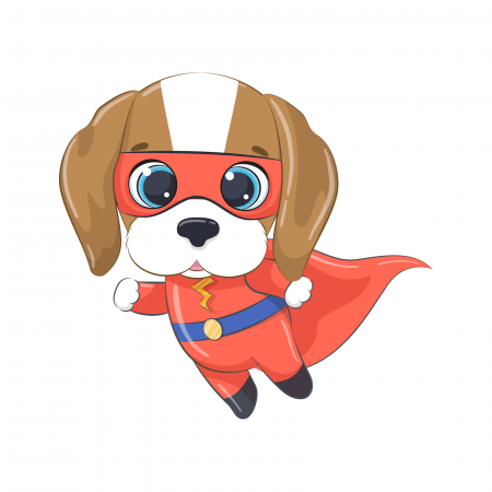 Stickere Diverse - Sticker decorativ perete, camera copii, living, PVC, Baby Dog Superhero, 49 x 45 cm