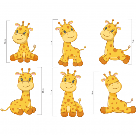 Sticker decorativ perete, camera copii, living, PVC, Plansa Girafe, 62 x 45 cm [2]