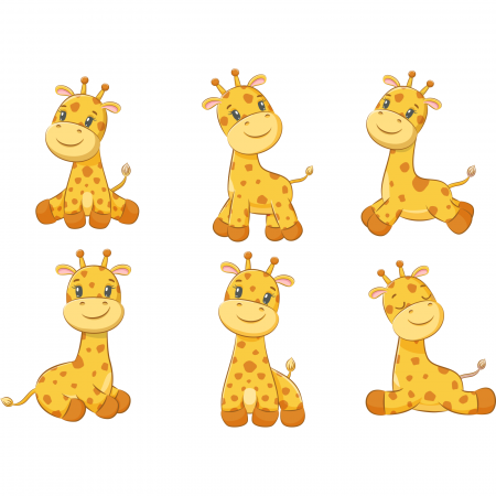 Stickere Diverse - Sticker decorativ perete, camera copii, living, PVC, Plansa Girafe, 62 x 45 cm