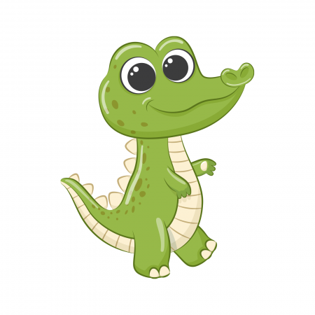 Stickere Diverse - Sticker decorativ perete, camera copii, living, PVC, Baby Crocodile, 56 x 45 cm