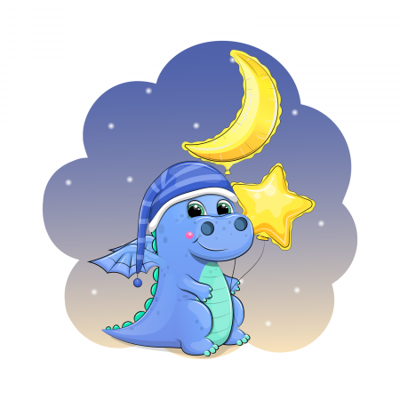 Stickere de perete - Sticker decorativ perete, camera copii, living, PVC, Baby Dragon, 46 x 45 cm