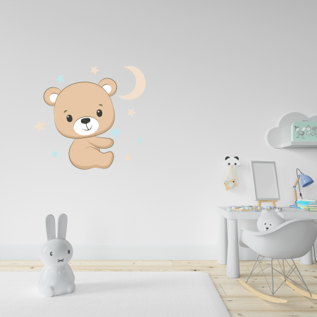 Sticker decorativ perete, camera copii, living, PVC, Happy Baby Bear, 48 x 45 cm [1]