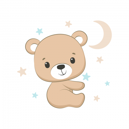 Stickere de perete - Sticker decorativ perete, camera copii, living, PVC, Happy Baby Bear, 48 x 45 cm