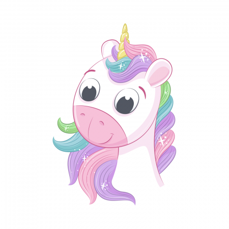 Stickere Diverse - Sticker decorativ perete, camera copii, living, PVC, Happy Unicorn, 67 x 45 cm