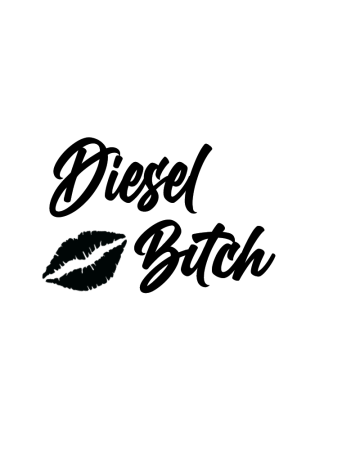 Texte - Sticker Diesel B**ch, Alb, 10 cm
