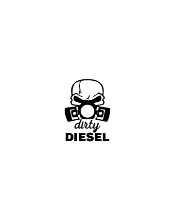 Funny - Sticker Dirty Diesel, Alb, 10 cm
