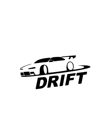 Drift - Sticker Drift Car, Alb, 10 cm