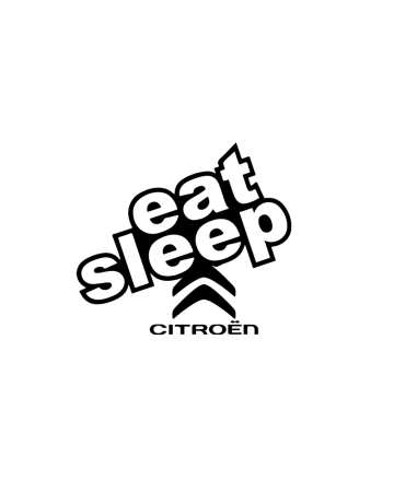 Citroen - Sticker Eat Sleep Citroen, Alb, 10 cm