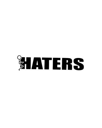 18+ sticker - Sticker F Haters, Alb, 10 cm