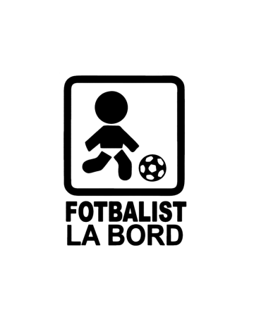 Baby On Board - Sticker Fotbalist La Bord, Alb, 10 cm