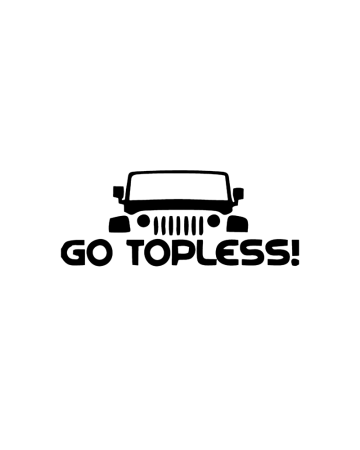 4X4/OFF ROAD STICKER - Sticker Go Topless, Alb, 10 cm