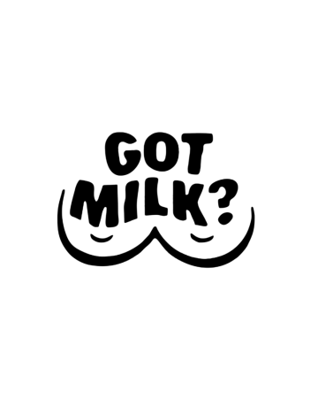 18+ sticker - Sticker Got Milk, Alb, 10 cm
