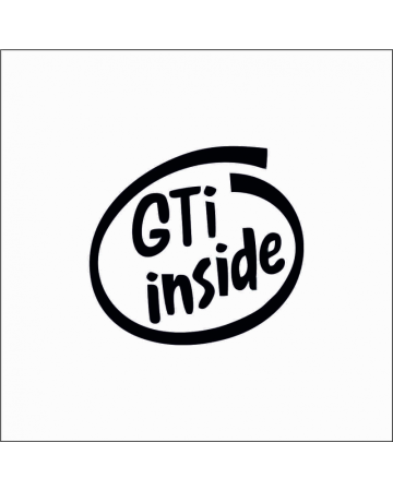 Volkswagen - Sticker GTI Inside Volkswagen, Alb, 10 cm
