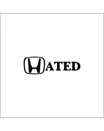 Marci auto - Sticker Hated, Alb, 10 cm