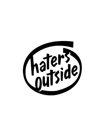 Funny - Sticker Haters Outside, Alb, 10 cm