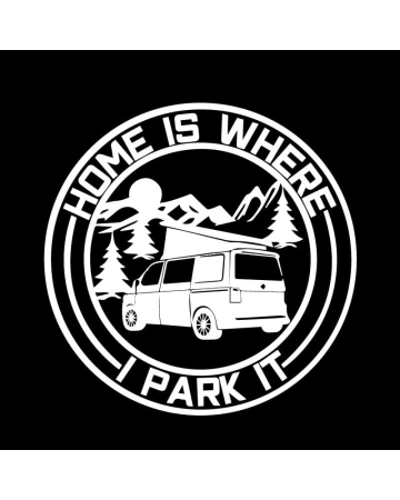 4X4/OFF ROAD STICKER - Sticker Home Is Where I Park It, Alb, 10 cm