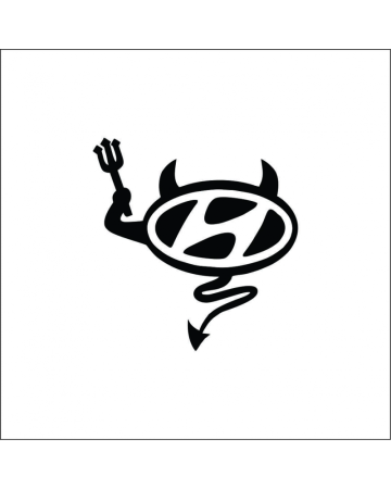 Marci auto - Sticker Hyundai Evil, Alb, 10 cm