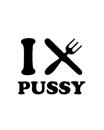 18+ sticker - Sticker I eat p---y, Alb, 10 cm