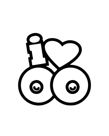 18+ sticker - Sticker I love Boobs, Alb, 10 cm