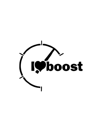 Racing - Sticker I love Boost, Alb, 10 cm