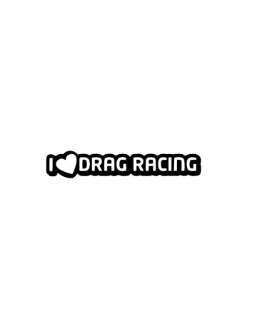 Racing - Sticker I love Drag Racing, Albastru, 10 cm