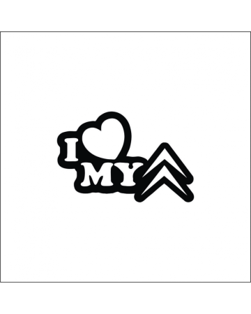 Citroen - Sticker I Love My Citroen, Alb, 10 cm