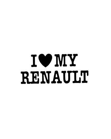Renault - Sticker I Love My Renault, Alb, 10 cm