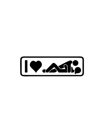 18+ sticker - Sticker I love s-x, Alb, 10 cm