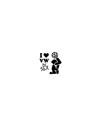 18+ sticker - Sticker I love Volkswagen and S*x, Alb, 10 cm