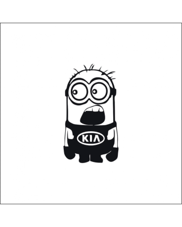 Marci auto - Sticker Kia Minion, Alb, 10 cm