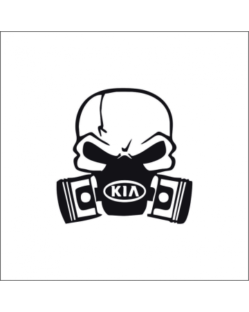 Marci auto - Sticker Kia Skull, Alb, 10 cm