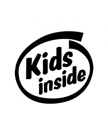 Baby On Board - Sticker Kids Inside, Alb, 10 cm